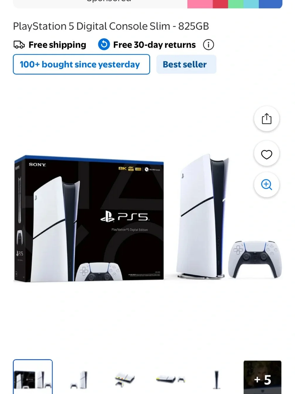 Sony PlayStation 5 Digital Edition Console with White and Black Accents